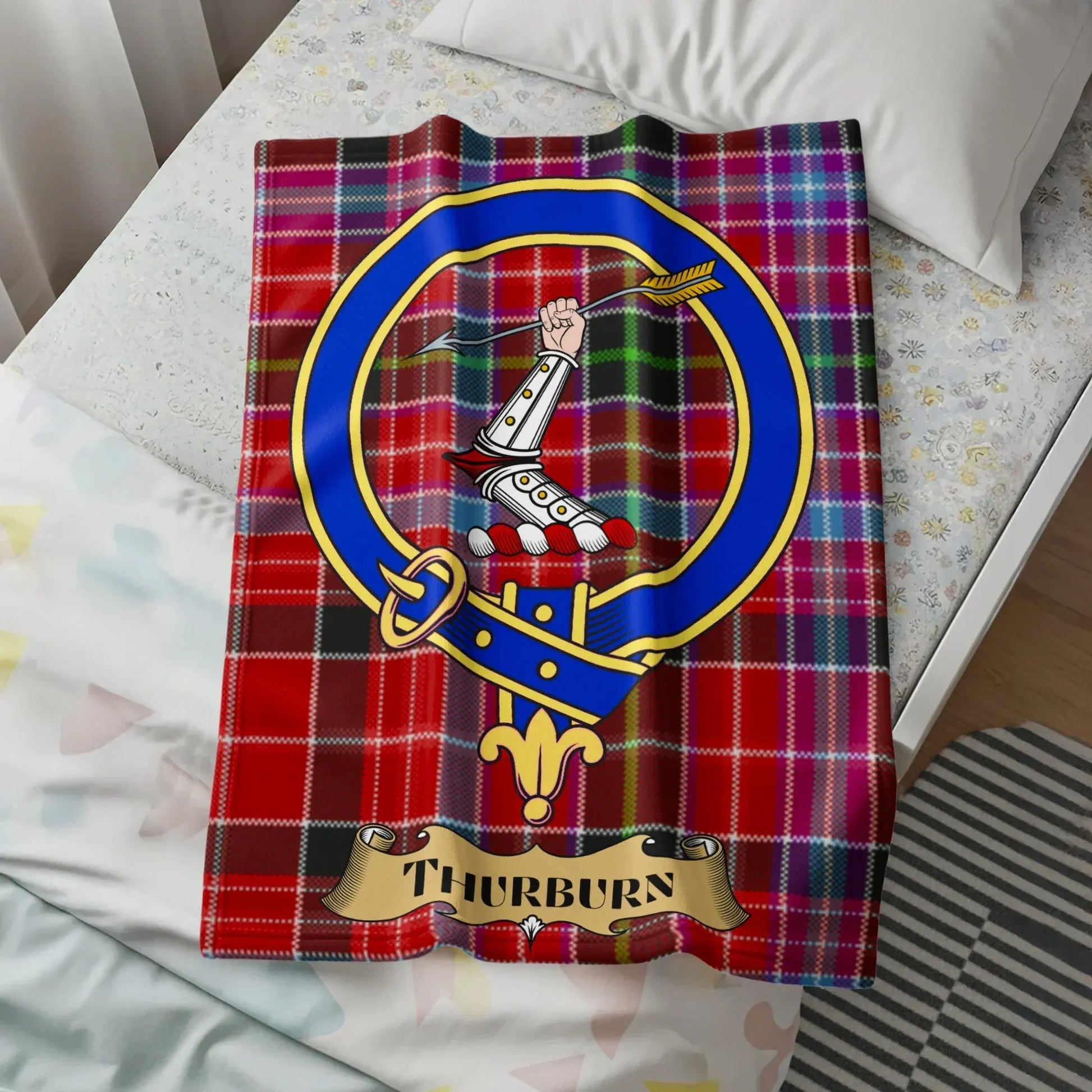 Tartan Pattern with Emblem and Thurburn Blanket product