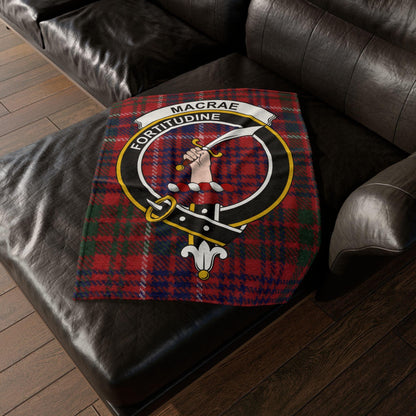 MacRae Clan Tartan Blanket – Scottish Crest Throw, Soft & Cozy