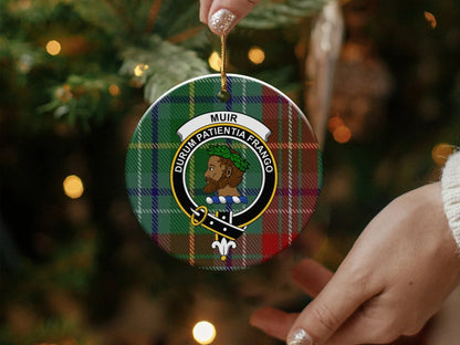 Muir Family Crest Plaid Christmas Ornament product