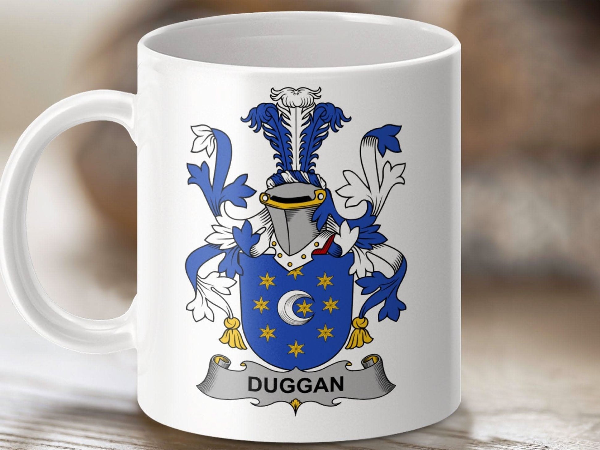 Duggan Surname Irish Family Crest Mug - Celtic Ancestry Gifts