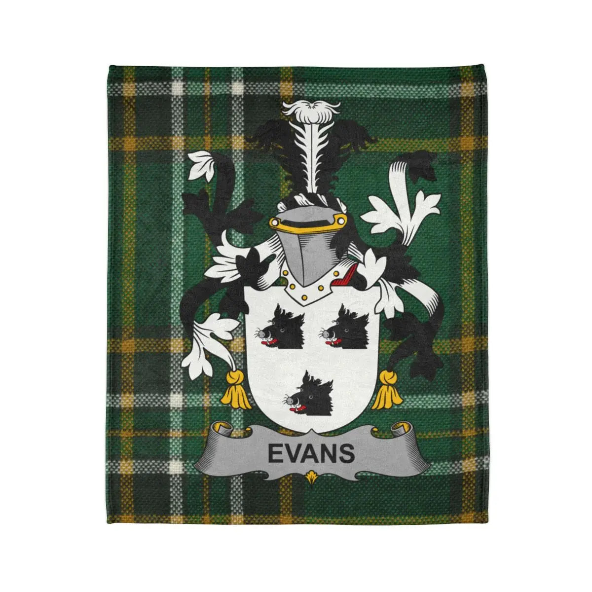 Personalized Evans Family Crest Plaid Blanket product