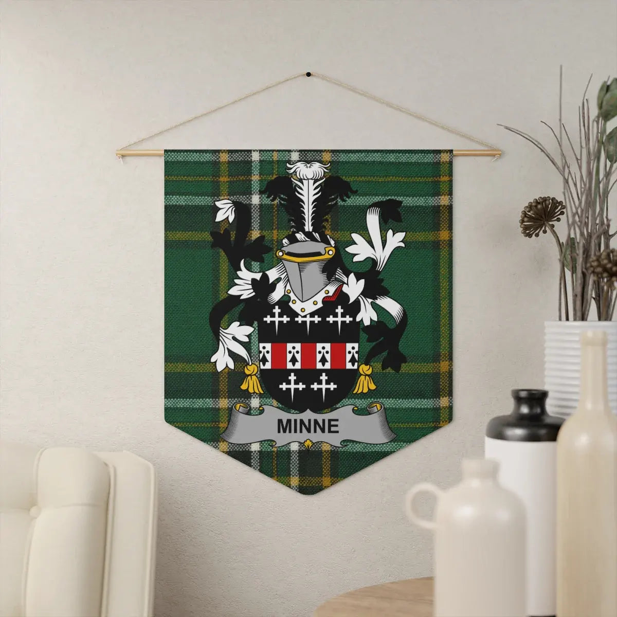 Minne Family Crest Tartan Wall Hanging product