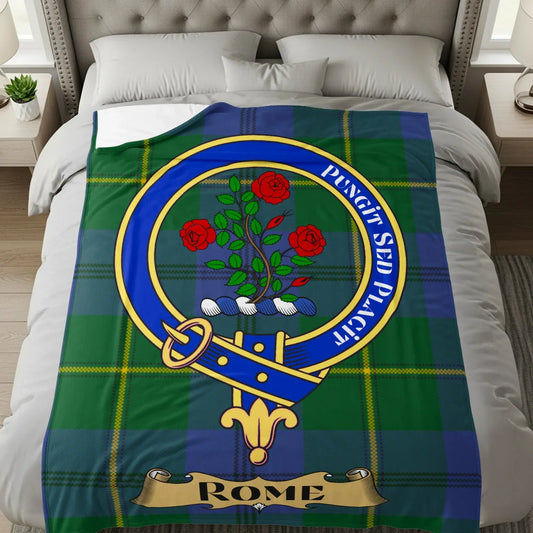 Rome Family Clan Crest Plaid Pattern Blanket product