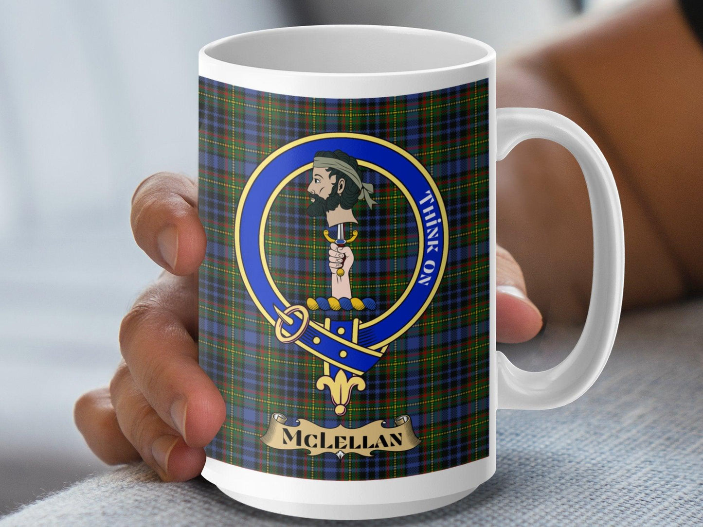 McLellan Clan Tartan Badge Scottish Heritage Mug - Living Stone Gifts