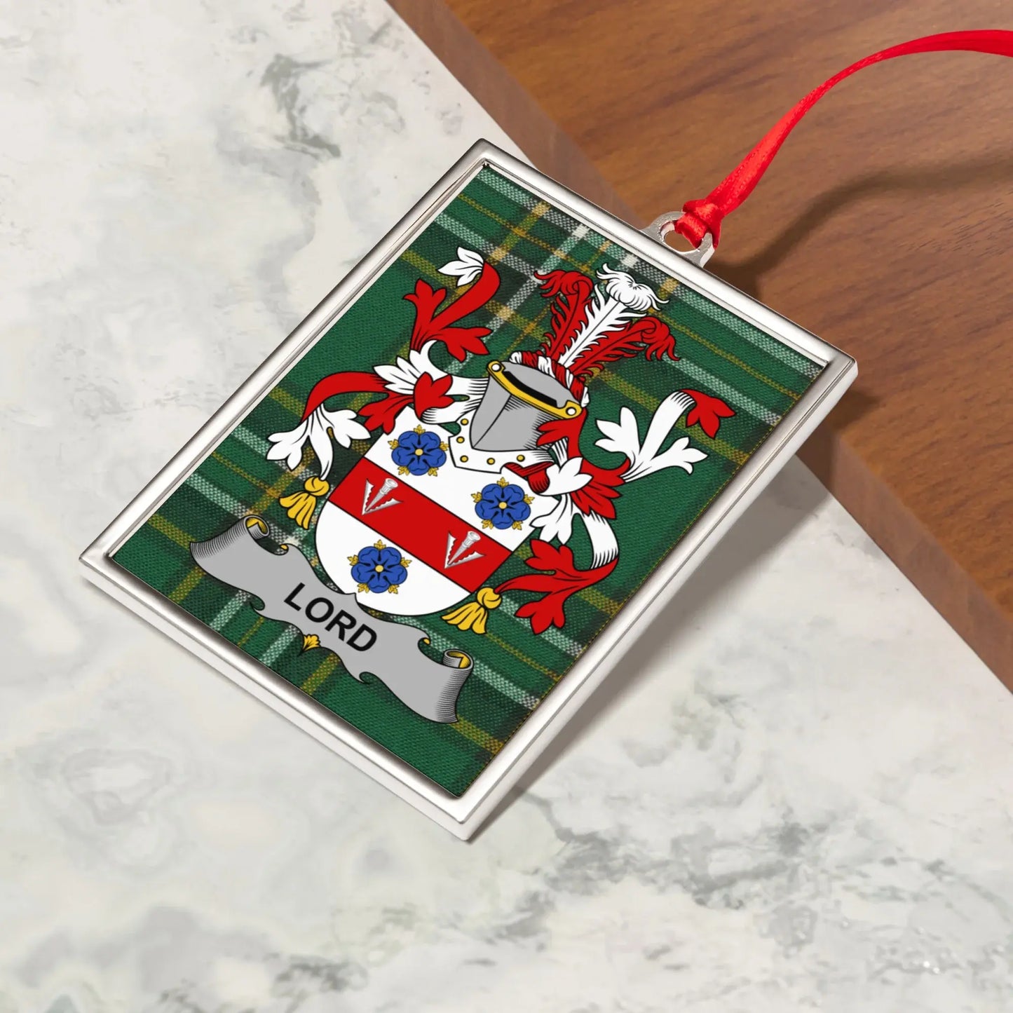 Custom Lord Family Crest Rectangle Ornament product