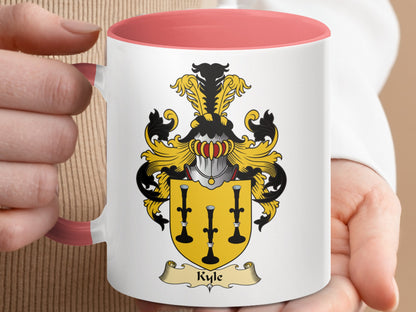 Clan Kyle Scottish Coat of Arms Accent Mug - Living Stone Gifts