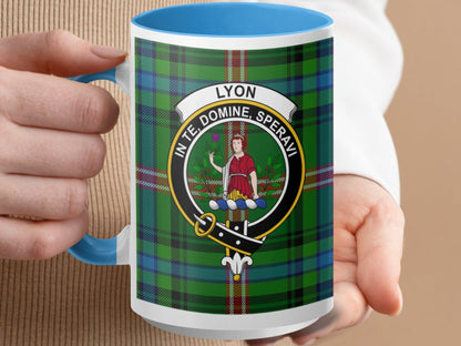 Scottish Clan Lyon Tartan Plaid Crest Design Mug - Living Stone Gifts