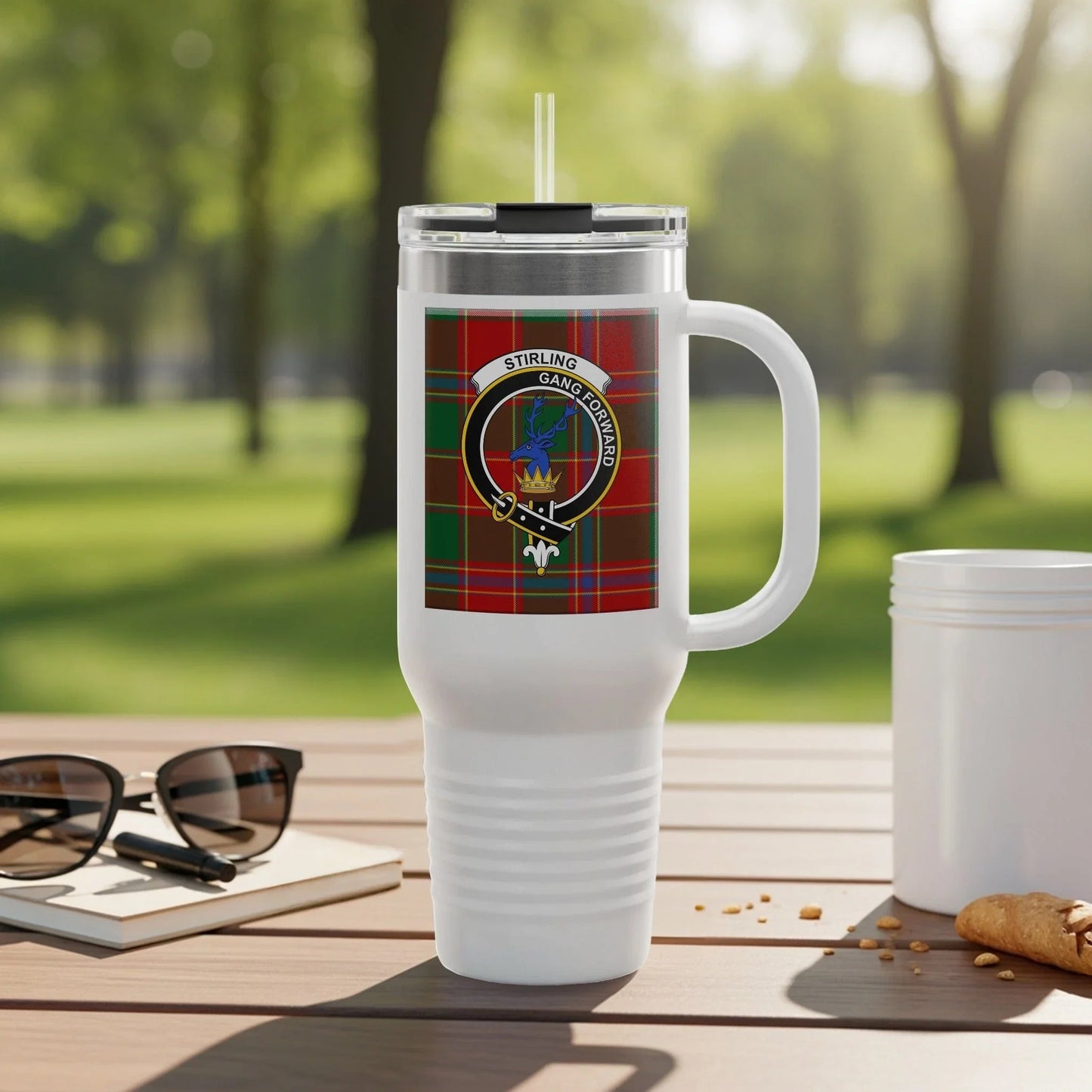 Striking Stirling Scotland Crest Tartan Design Tumbler product type