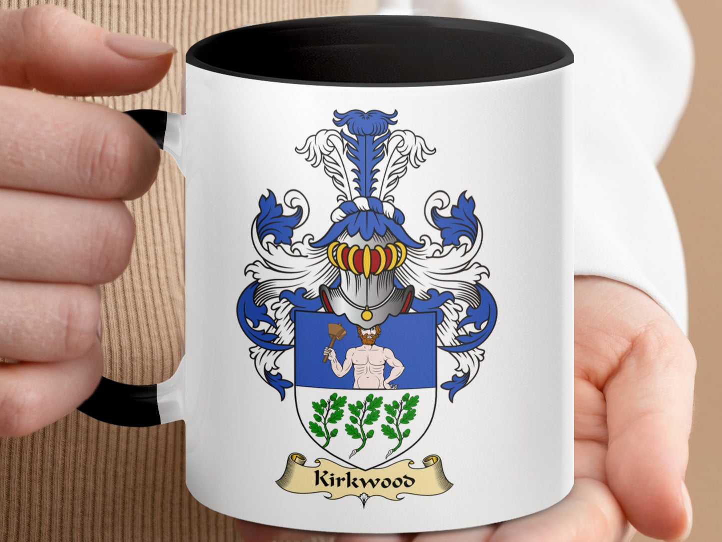 Kirkwood Scottish Clan Surname Family Crest Mug - Living Stone Gifts