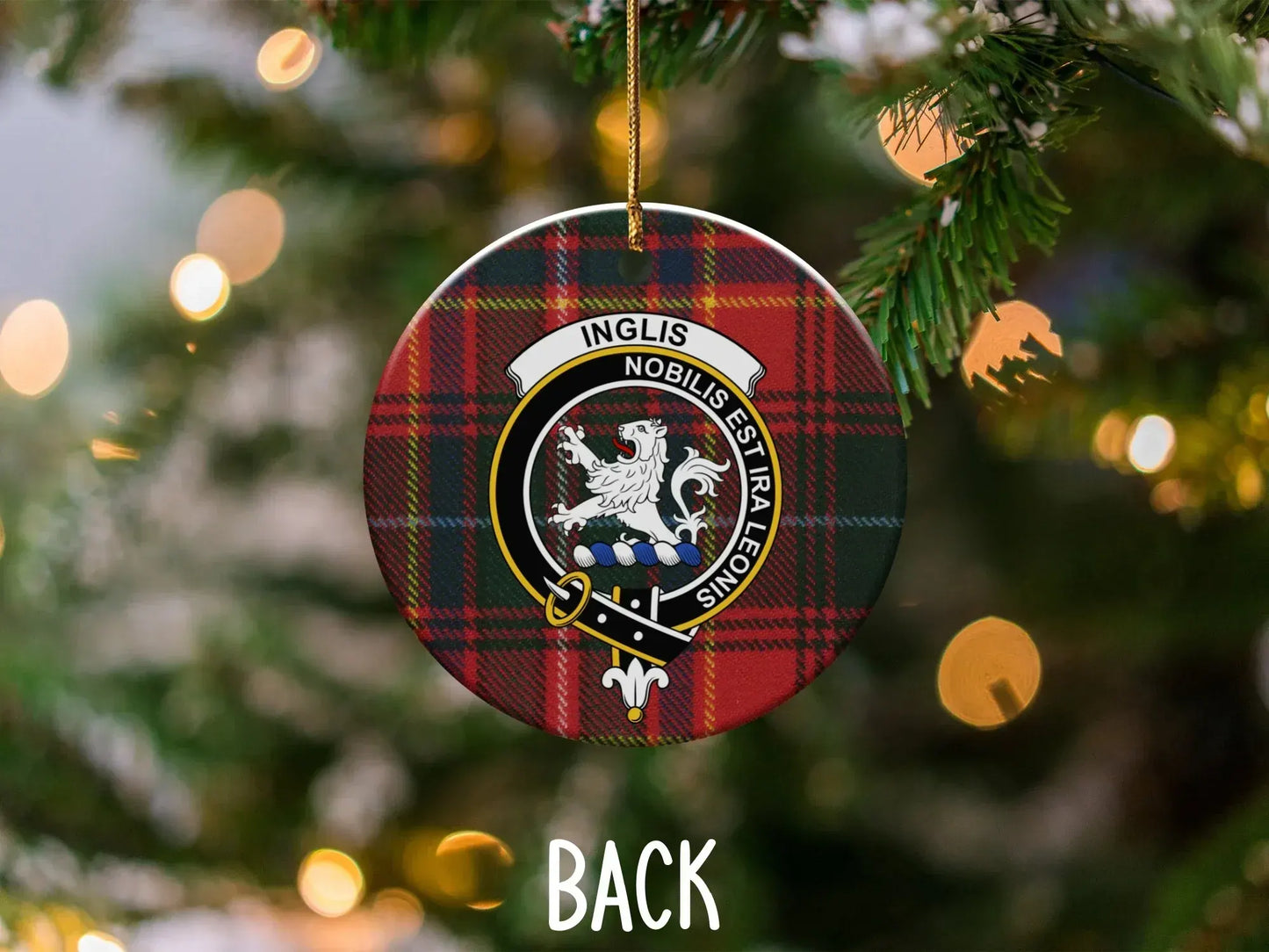 Scottish Clan Crest Tartan Christmas Ornament product type