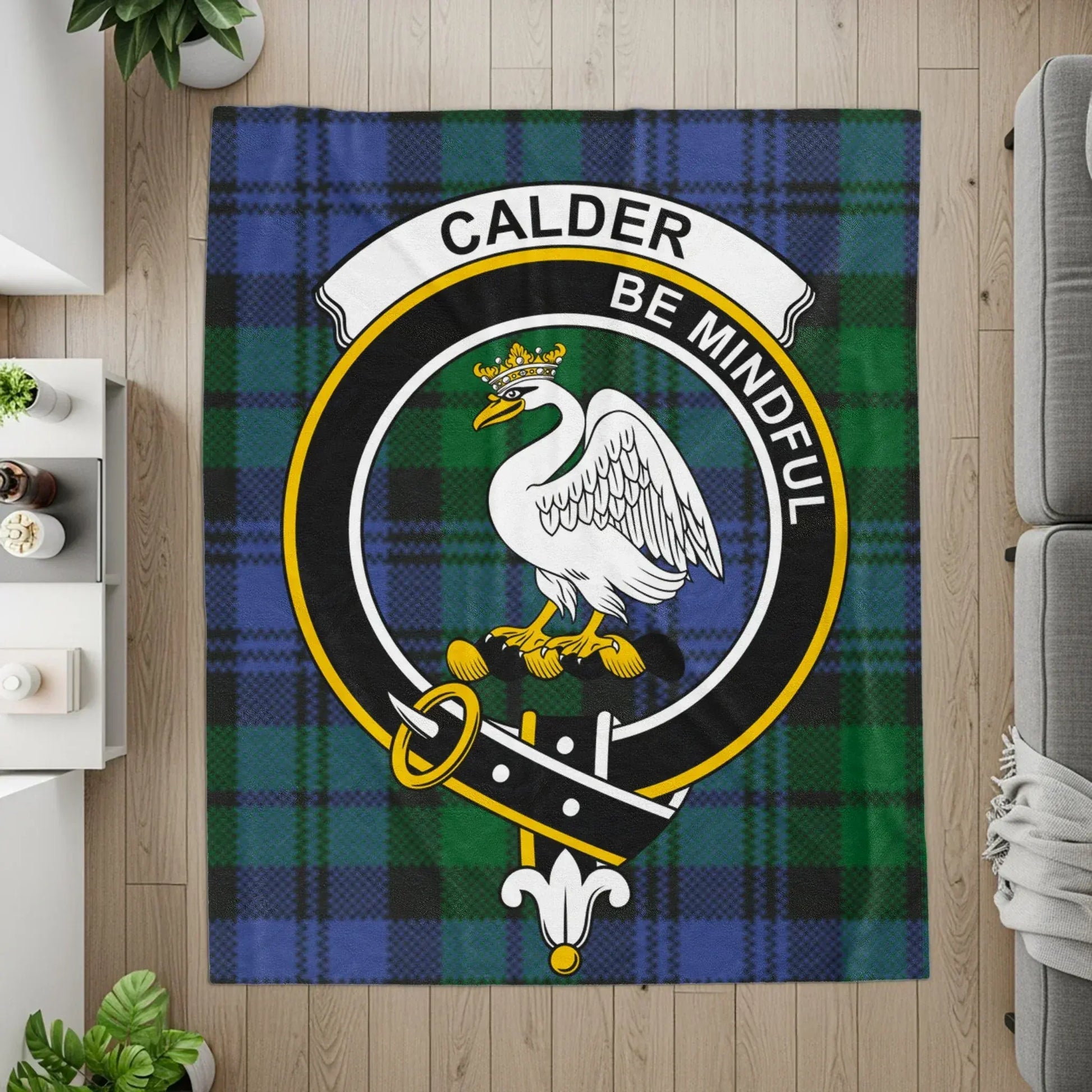 Calder Be Mindful Crest Plaid Design Blanket product