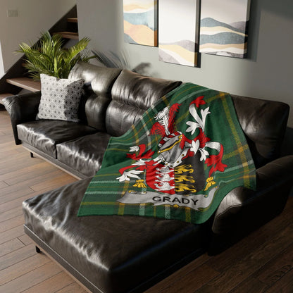 Grady Surname Irish Coat Of Arms Tartan Blanket