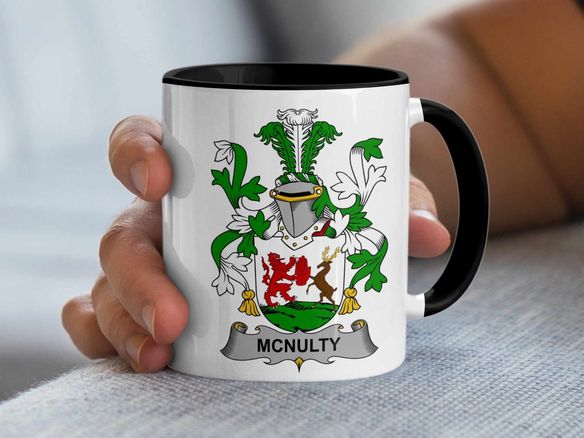 McNulty Irish Surname Family Crest 11oz Coffee Mug - Living Stone Gifts