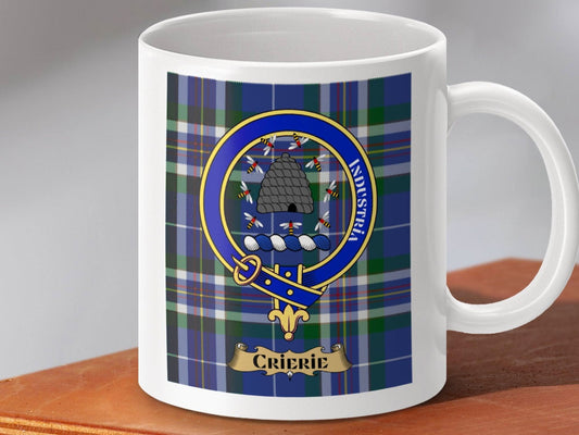 Clan Crest Badge with Tartan Pattern Mug product