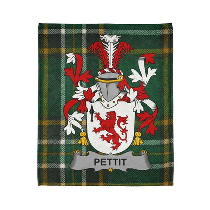 Pettit Family Crest with Green Tartan Blanket product