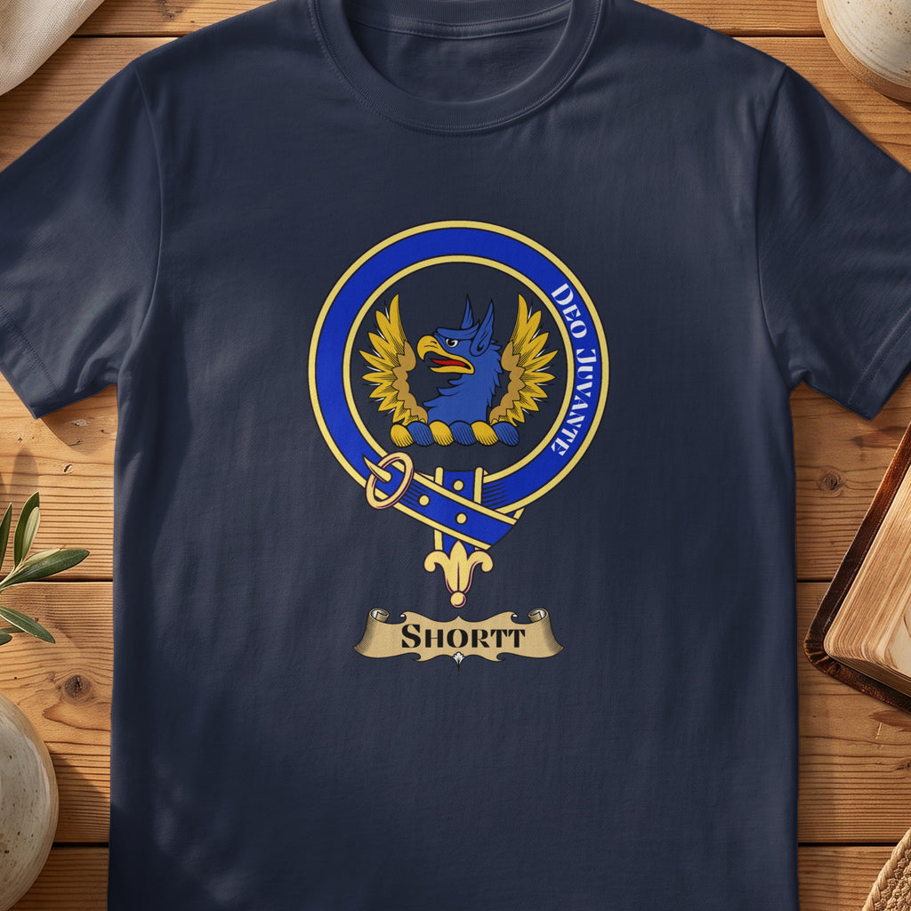 Shortt Scottish clan crest T-shirt in Navy
