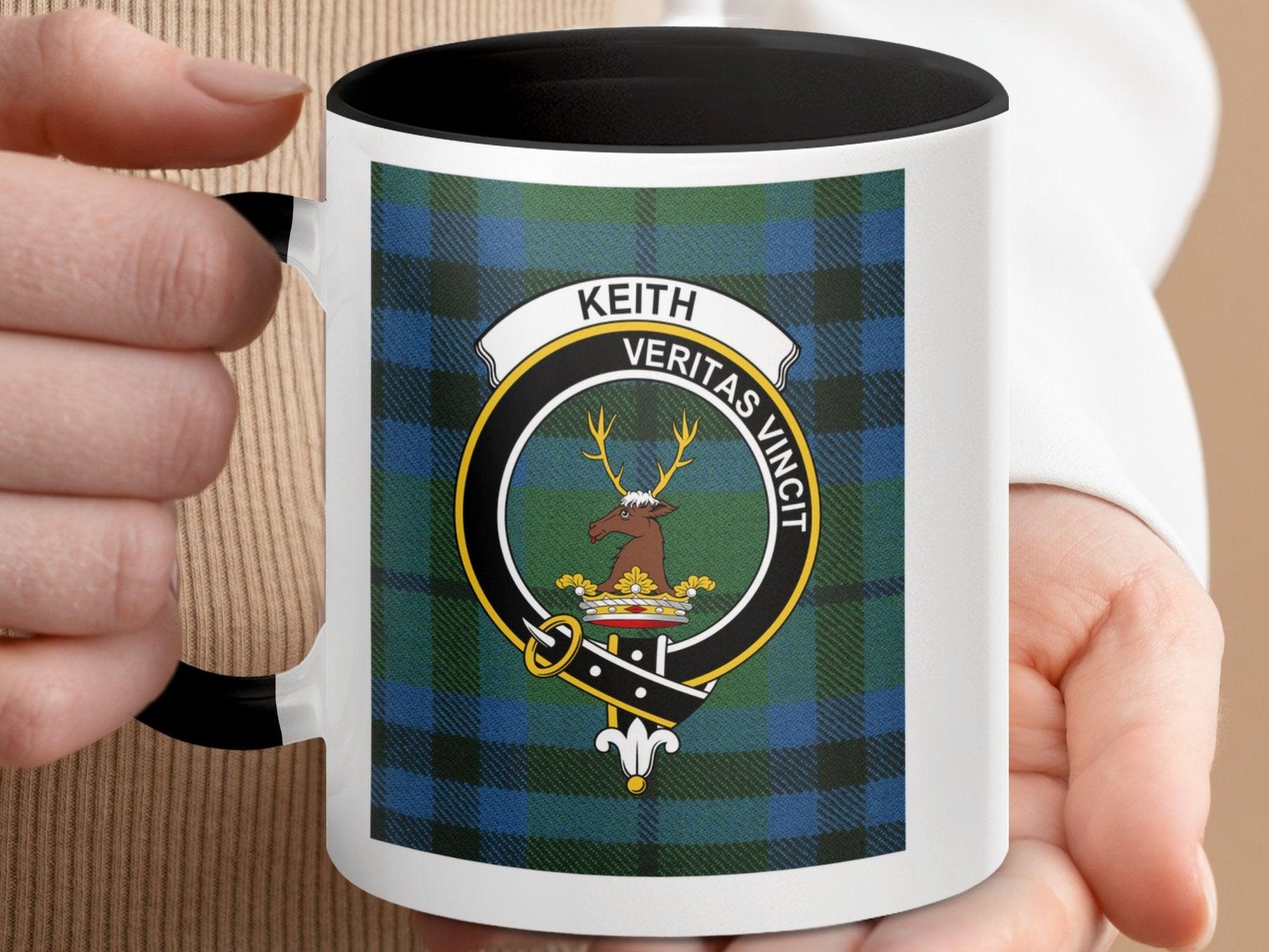 Stylish Keith Clan Crest Tartan Plaid Pattern Mug - Living Stone Gifts