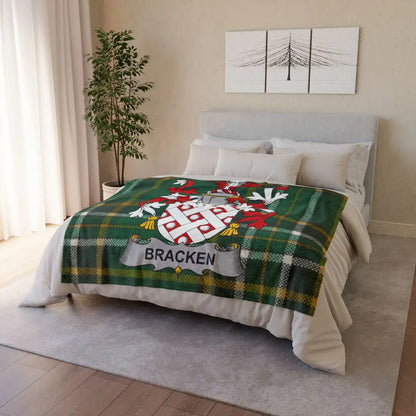 Bracken Family Crest Plaid Design Throw Blanket product