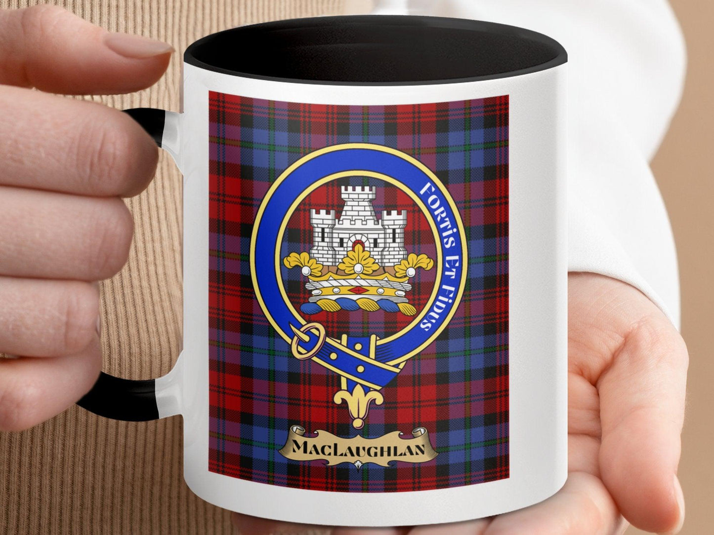 Clan MacLachlan Scottish Tartan Crest Gift Plaid Mug - Living Stone Gifts