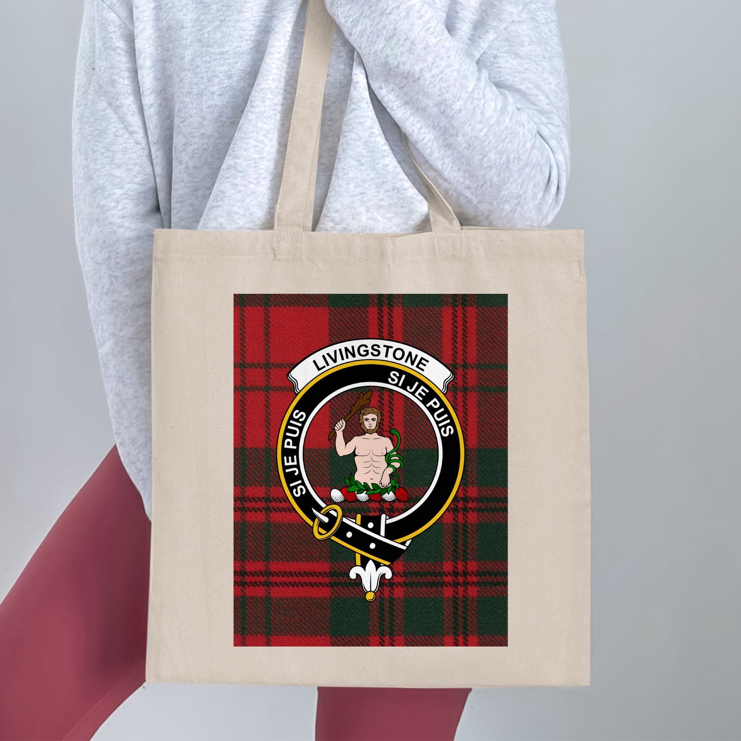 Clan Livingstone Scottish Crest Tartan Tote Bag - Living Stone Gifts