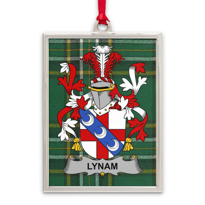 Personalized Family Crest Plaid Background Ornament product