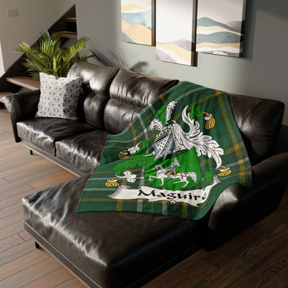 Maguire Surname Irish Coat Of Arms Tartan Blanket