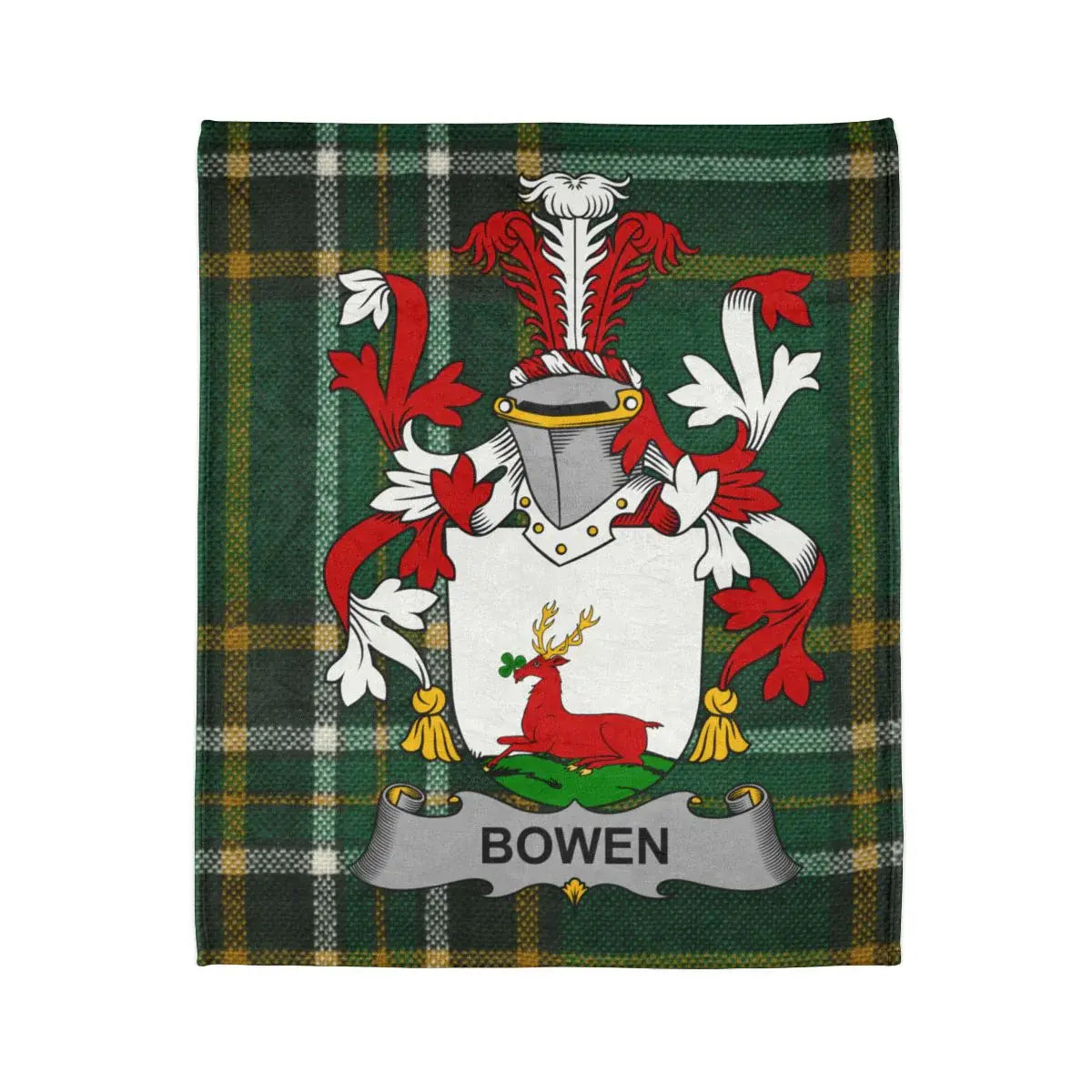 Bowen Family Crest Tartan Clan Badge Blanket product