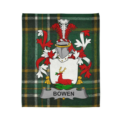 Bowen Family Crest Tartan Clan Badge Blanket product