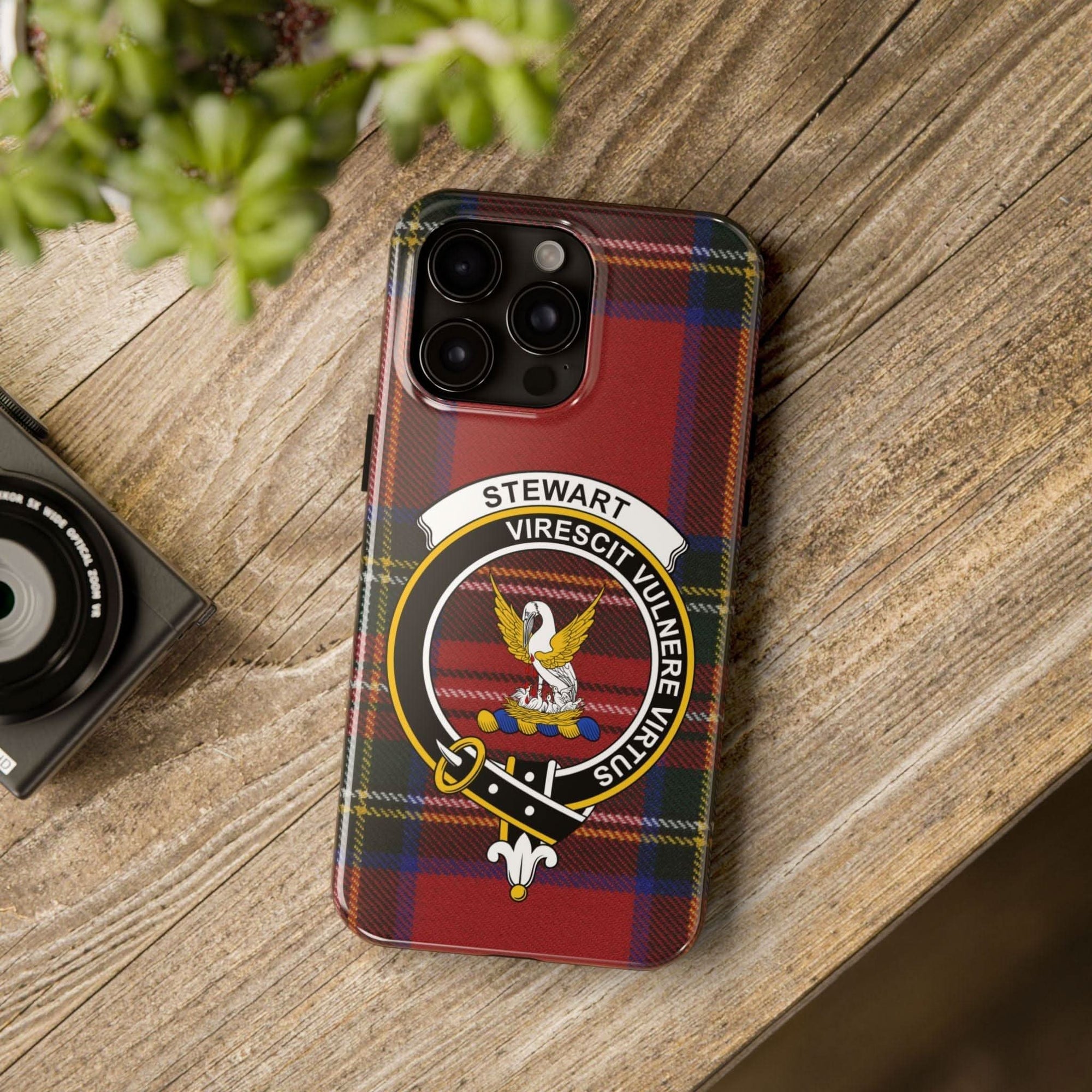 Stewart Tartan Clan Crest Cell Phone Case - Celtic Ancestry Gifts