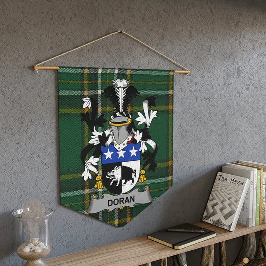 Doran Family Crest Tartan Background Wall Hanging product