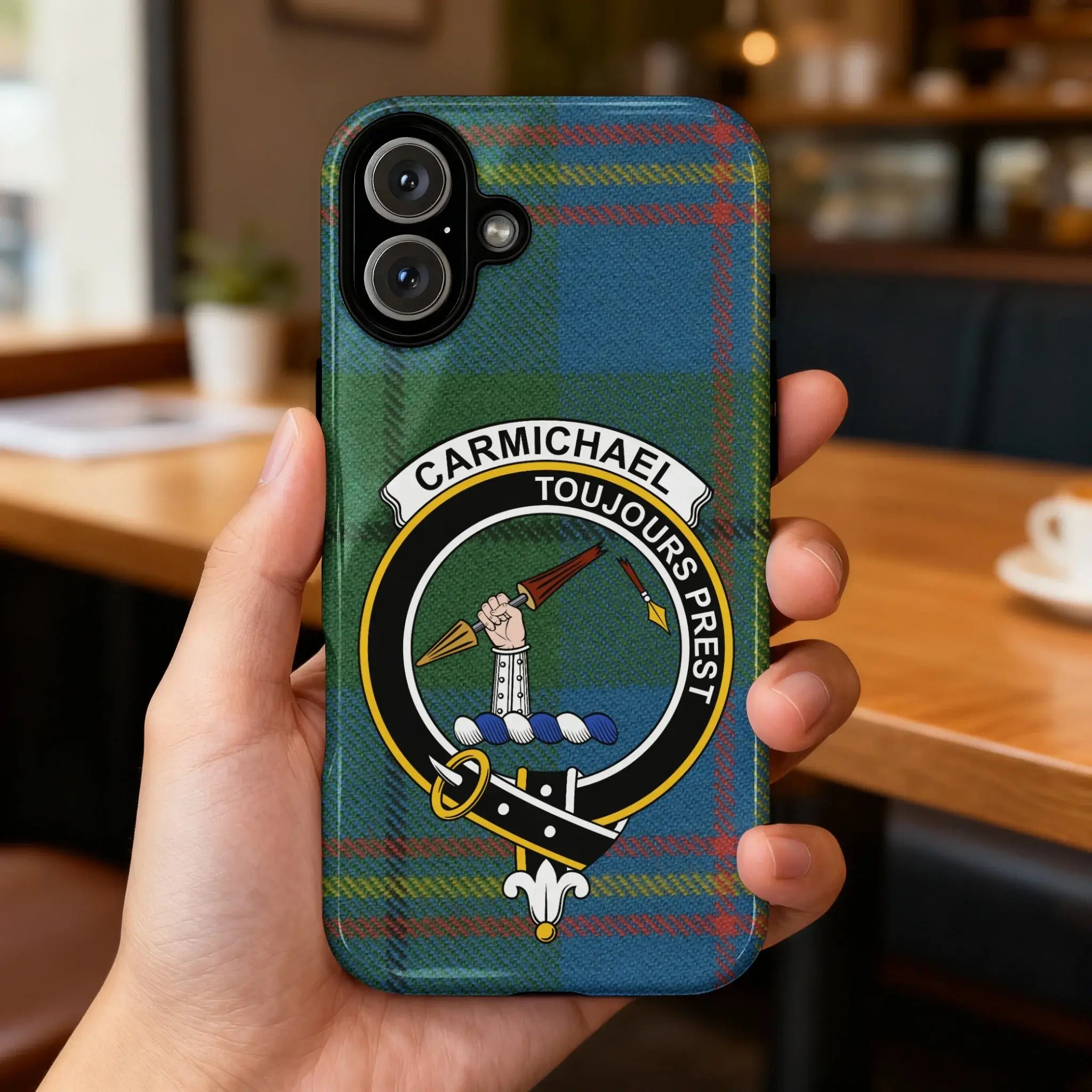 Carmichael Toujours Prest Clan Tartan iPhone Case