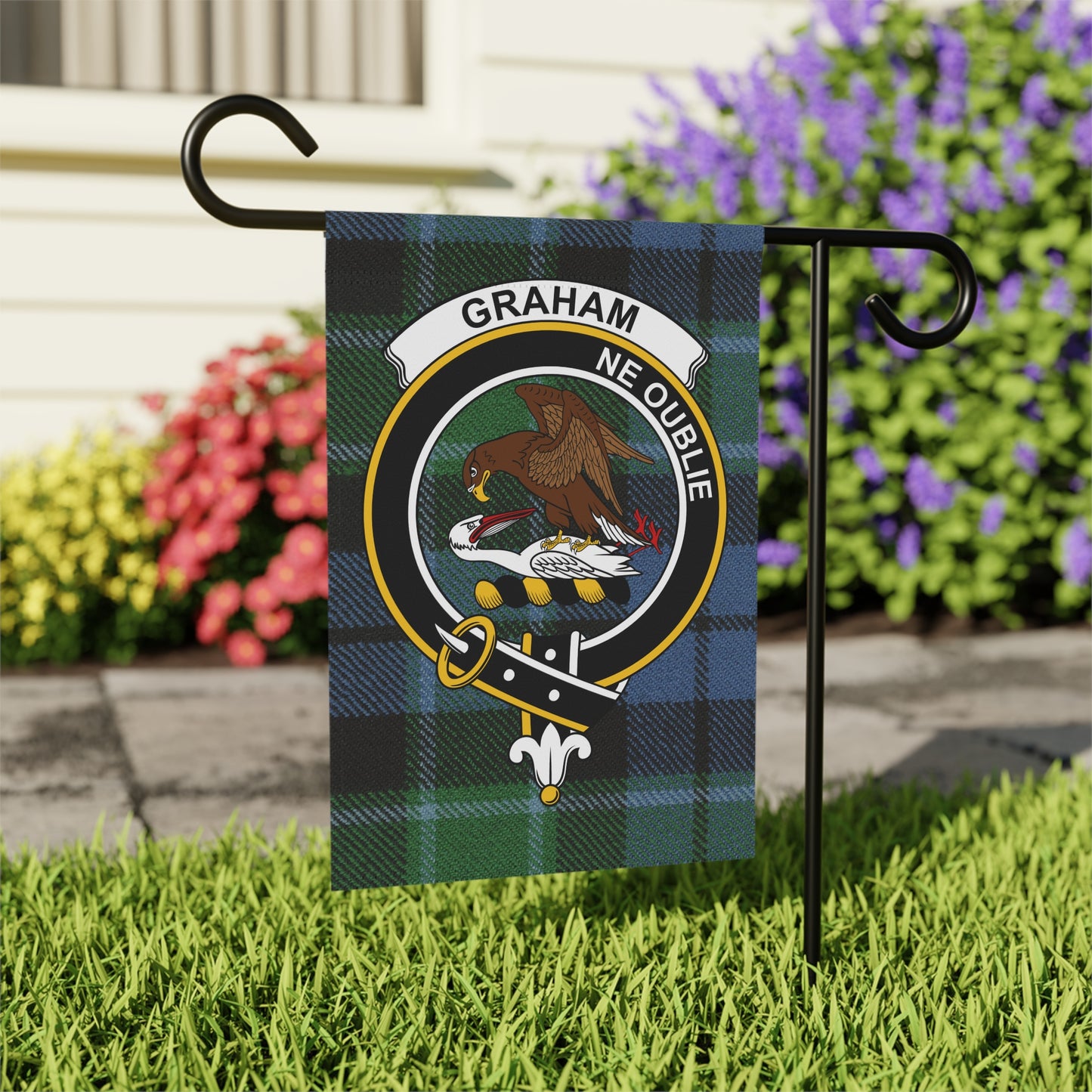 Graham Clan Scottish Tartan Crest Garden Flag