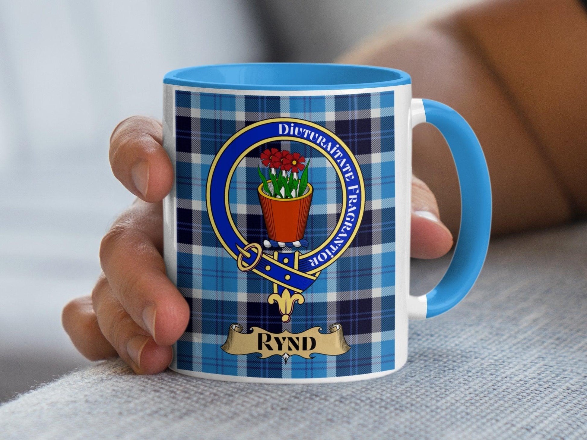 Rynd Scottish Clan Crest Tartan Pattern Mug - Living Stone Gifts