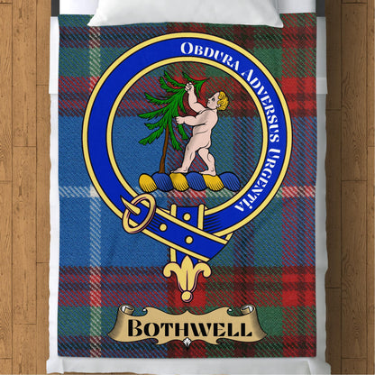 Bothwell Scottish Tartan Crest Throw Blanket - Living Stone Gifts