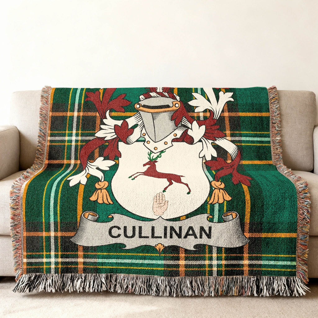 Cullinan Family Crest Green Tartan Plaid Throw product type