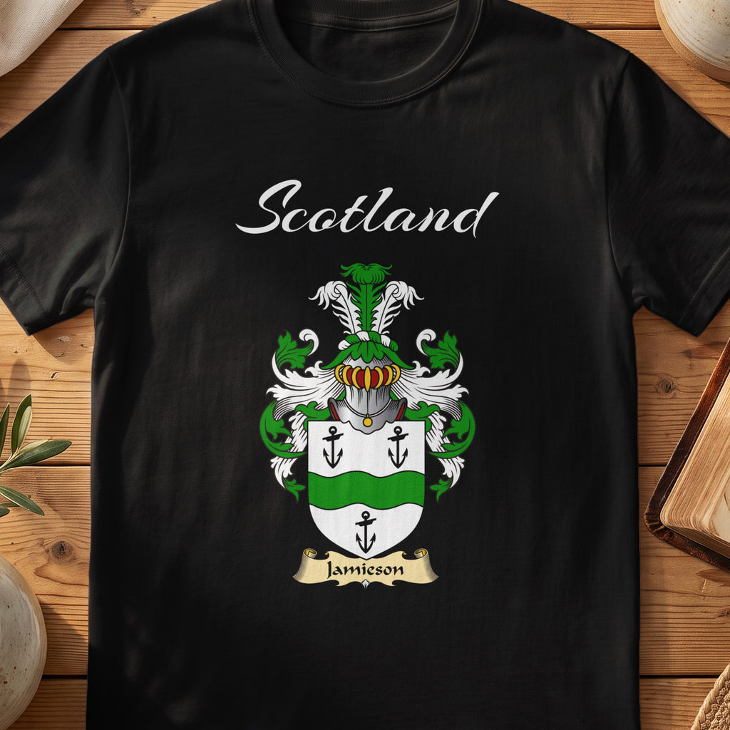 Jamieson Scottish family shield T-shirt in Black