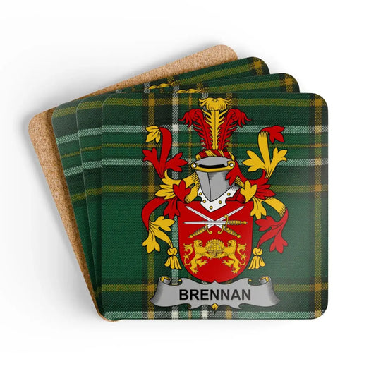 Brennan Family Crest Colorful Beverage Coaster product