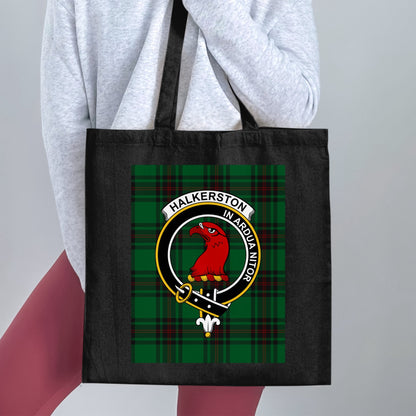 Halkerston Clan Scottish Crest Tartan Tote Bag - Living Stone Gifts