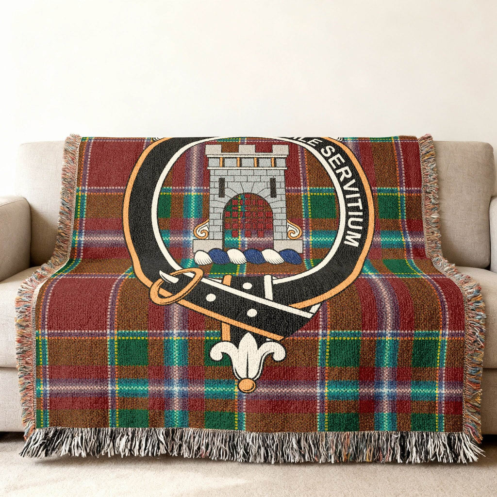 Clan Spalding tartan blanket — colourful plaid with clan crest throw