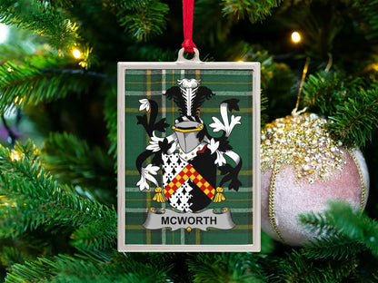 Personalized McWorth Family Crest Ornament product