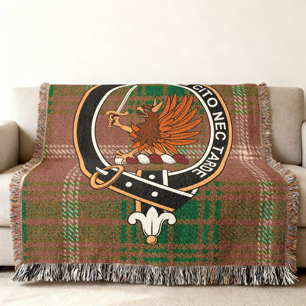 Clan Emblem Plaid Blanket with Crest Design