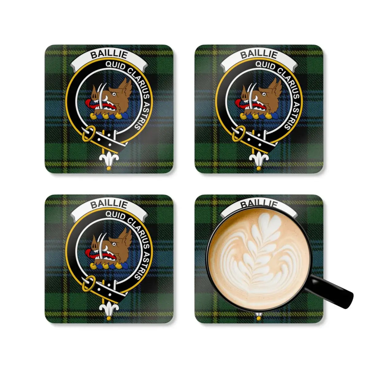 Personalized Family Name Crest Coaster Set product type