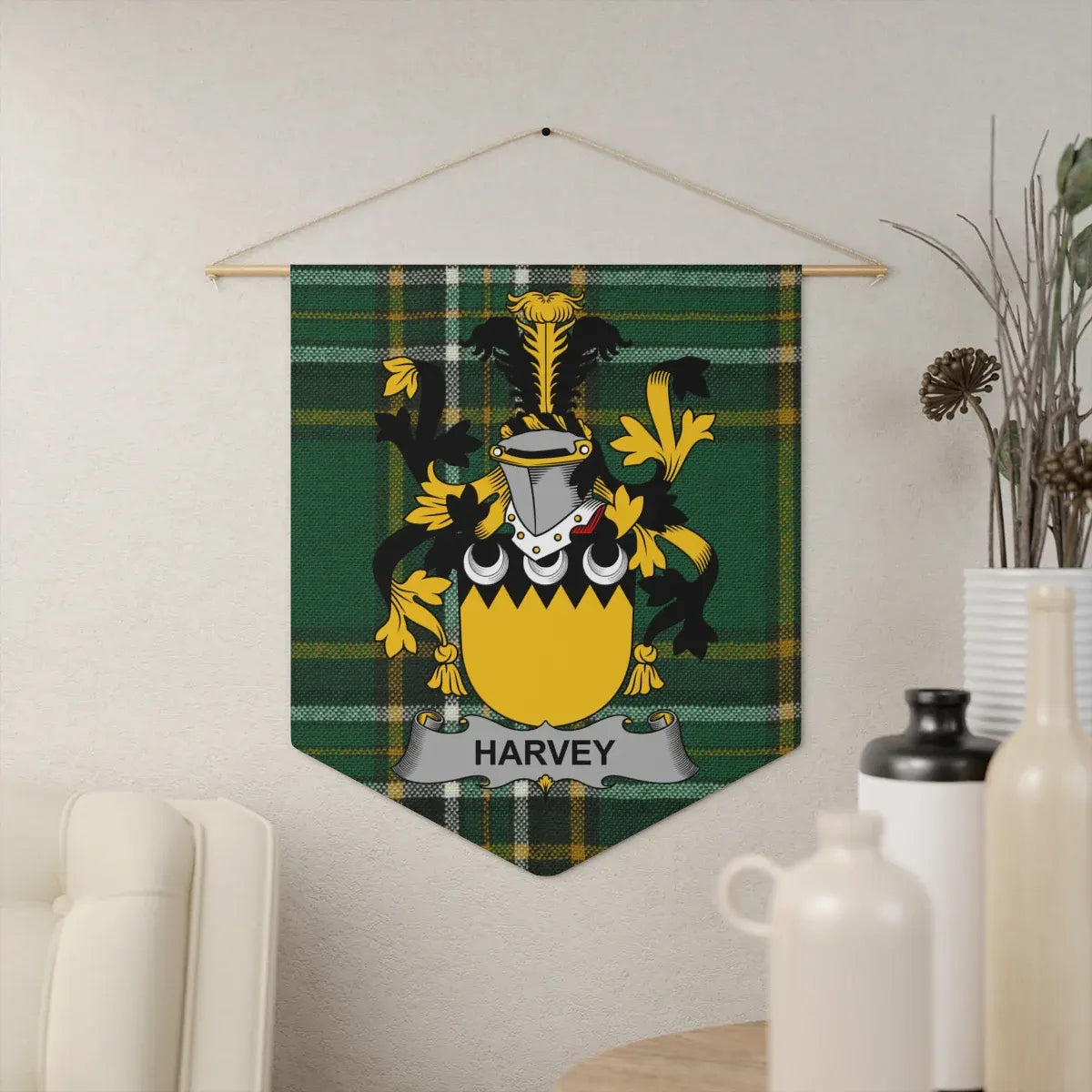 Family Crest Plaque with Harvey Name for Wall Product Type