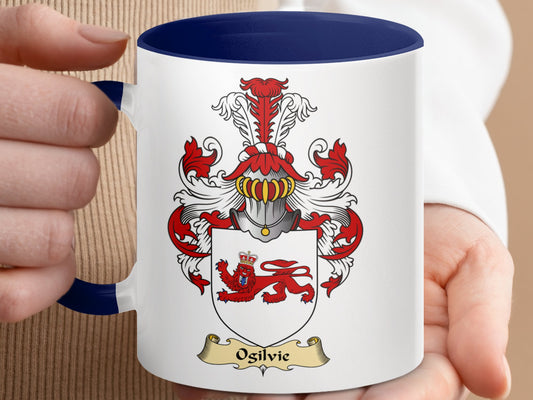 Ogilvie Scottish Clan Surname Coat of Arms Mug - Living Stone Gifts