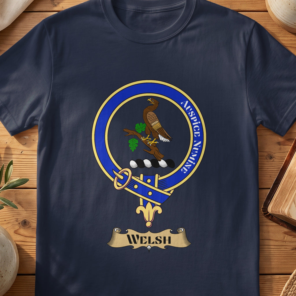 Welsh Scottish clan crest T-shirt in Navy