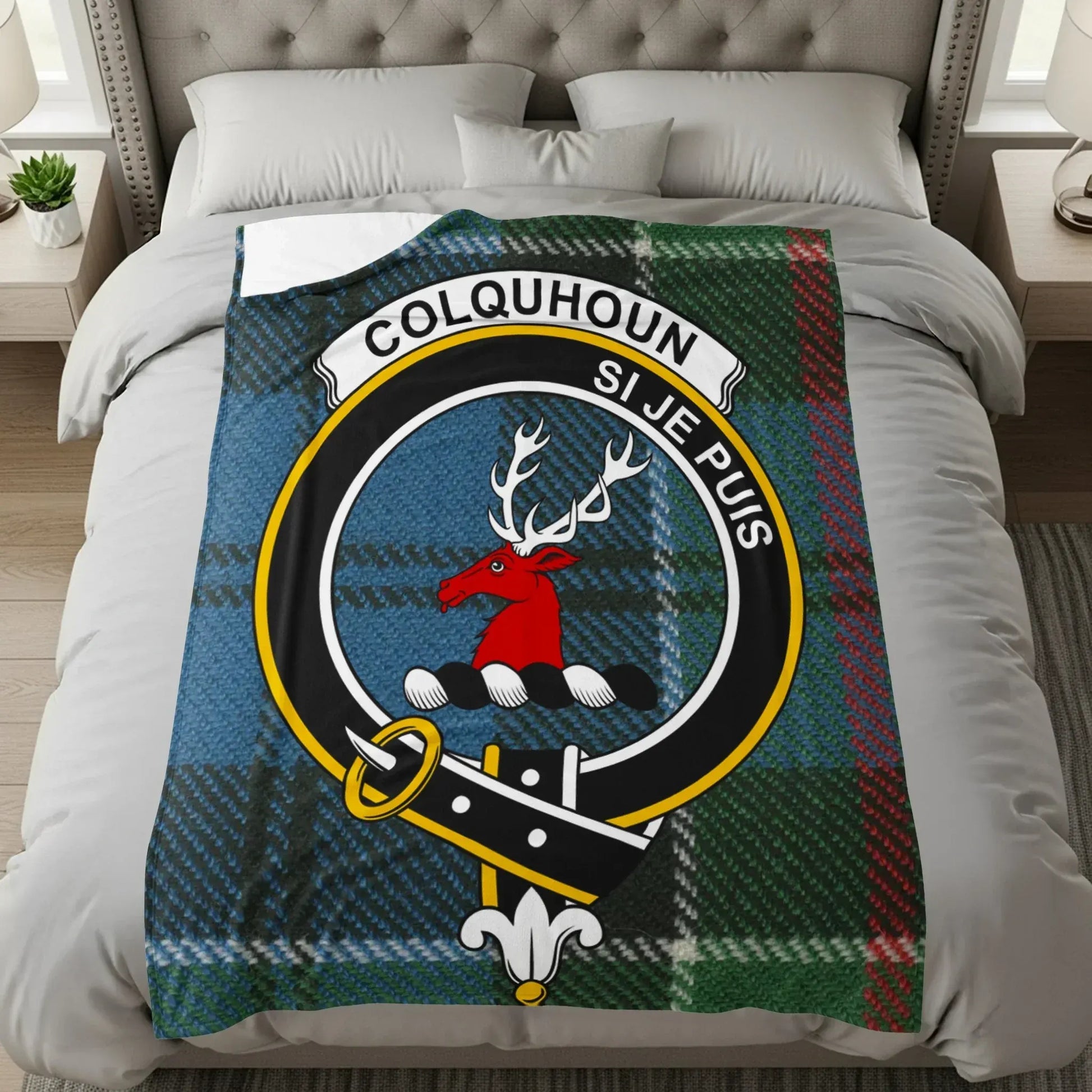 Colquhoun Si Je Puis Crest Throw Blanket product
