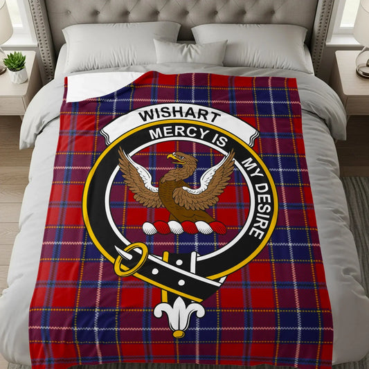 Wishart Mercy Is My Desire Crest Tartan Blanket product