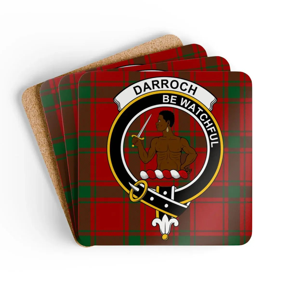 Darroch Be Watchful Tartan Coaster Set product type