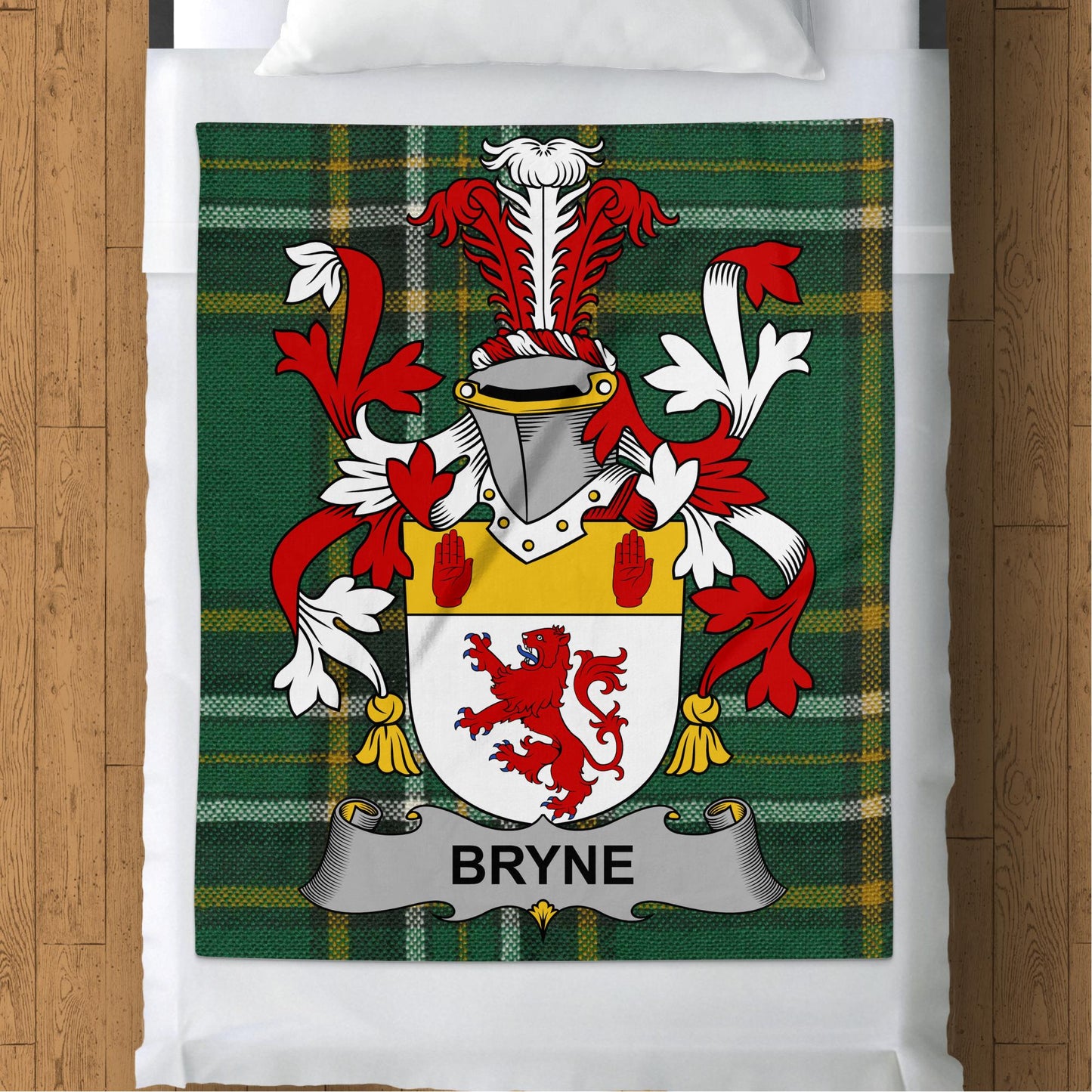 Bryne Surname Irish Tartan Throw Blanket - Living Stone Gifts