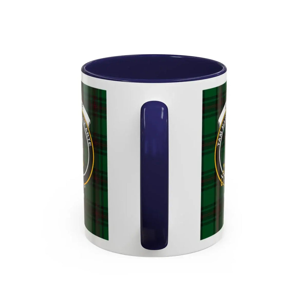 Green Tartan Plaid Mug with Crest Design Coffee Cup